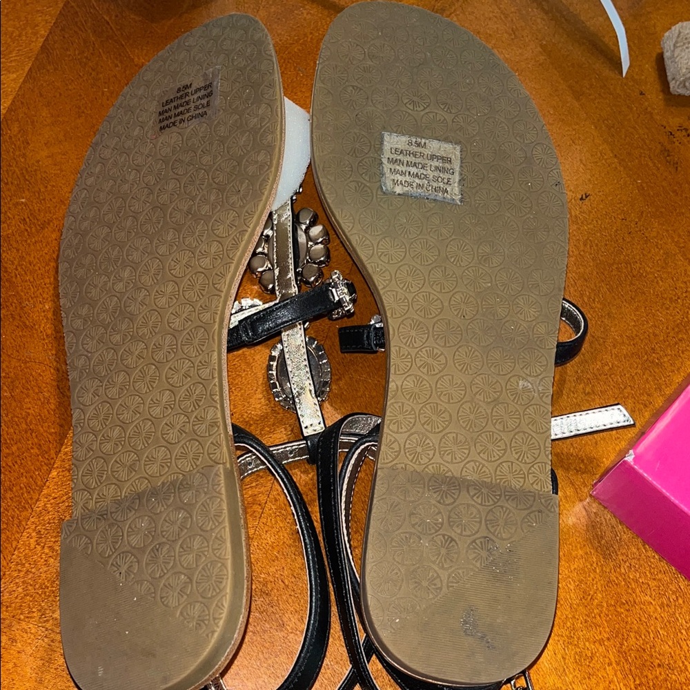 Lilly Pulitzer Black Sandals with Crystal Accents - Picture 3 of 4